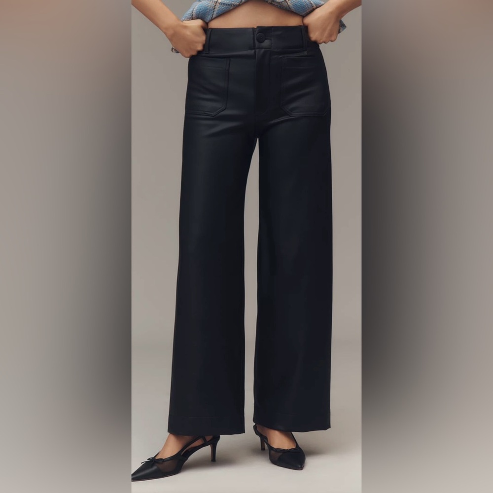 Anthropologie Maeve Black Faux Leather Pants - The Colette